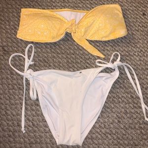 yellow & white bikini